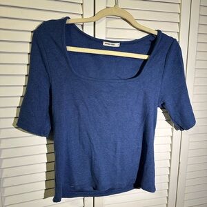 Marine Layer Blue Women's Top Shirt Crop Large